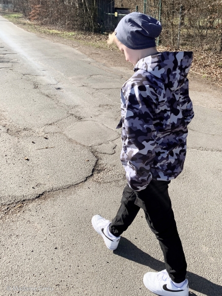 Softshell - Fiete - Camouflage - schwarz - grau